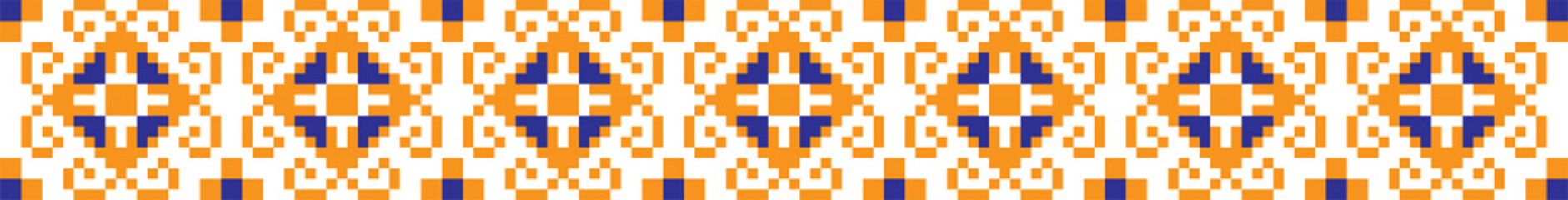 Traditional Romanian folk art knitted embroidery pattern
