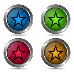 Star icon. Set of round color icons.