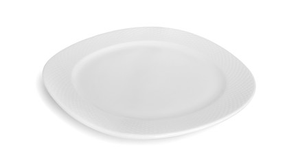 white plate on white background.