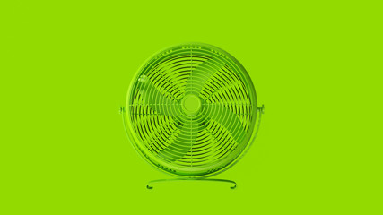 Lime Green Office Desk Cooling fan 3d illustration 3d render