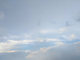White soft cloud texture on blue sky background