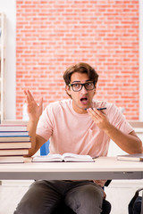 Young student preparing for college exams