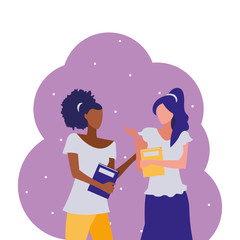 young girls students modeling