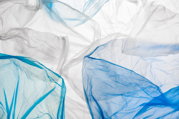 Blue plastic bags pattern