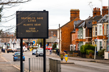 digital road traffic information display message seatbelts save lives always wera your seatbelt on...