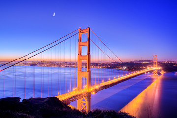 Golden Gate Bridge at dawn. California. USA