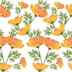 Starburst flowers seamless pattern-vector