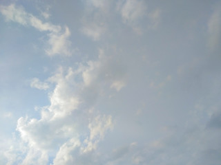 White soft cloud texture on blue sky background