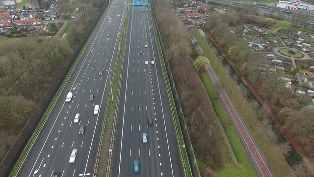 Aerial view of A16 highway, Zwijndrecht, Netherlands
