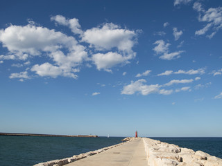 Lighthouse at Denia marina Alicante province Spain