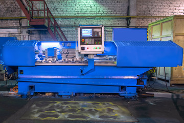 Industrial CNC machine in the factory at shop metalworks