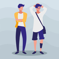 young boys with pose of modeling