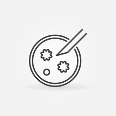 Petri Dish vector concept icon or symbol in thin line style