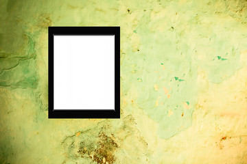 Blank frame with black colored outline on wall.