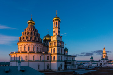 Fototapeta na wymiar Resurrection Cathedral of the New Jerusalem Monastery at sunset, Istra, Moscow region, Russia.