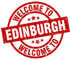 welcome to Edinburgh red stamp