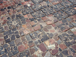 Obraz premium stone pavement in the historic old town.