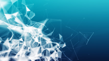 Abstract corner pattern of tangled polygons