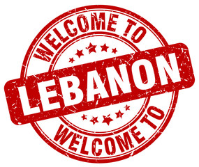welcome to Lebanon red round vintage stamp
