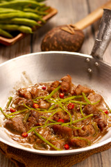 Pork in Spicy Coconut Gravy. Very delicious Filipino cuisine. Bicol Express.