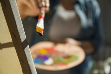 Fototapeta na wymiar Close Up of painting brush