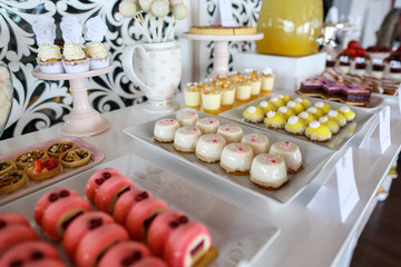 Colorful sweets on candy buffet