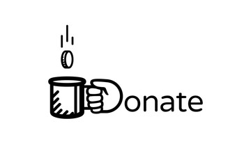 Donate money vector logo. Donate and help. Charity, donation concept.
