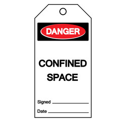 Danger Confined Space Tag Symbol Sign,Vector Illustration, Isolate On White Background Label. EPS10