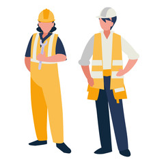 couple of men builders working