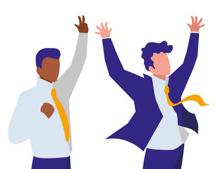 elegant businessmen celebrating characters