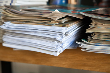 stack of newspapers on  background