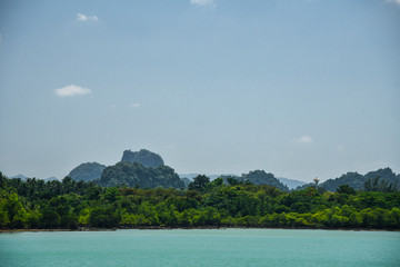 Surat Thani coastline in southern Thailand 