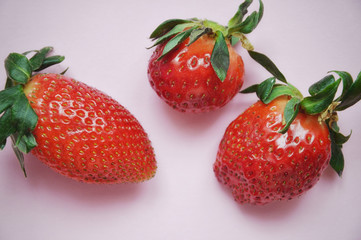 fresh strawberries on white background