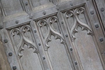 Wooden Door; Gloucester Cathedral; England