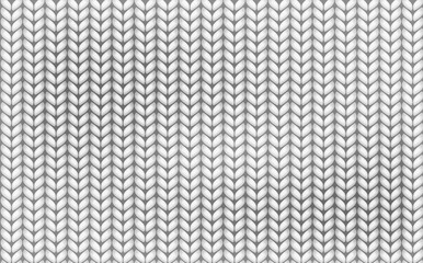 Knitting realistic texture seamless pattern. White and gray realistic knit texture seamless pattern. knitted background. Vector seamless background