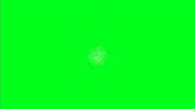 Space Explosions On Green Screen