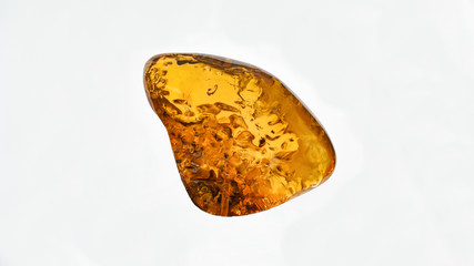 Amber stone. Authentic Baltic amber with prehistoric fossil insect macro. Magnifying glass and...
