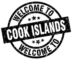 welcome to Cook Islands black stamp