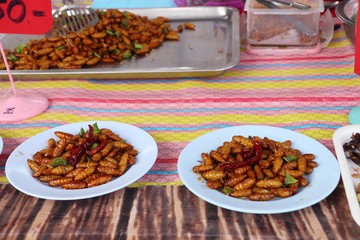 Fried insect at street food