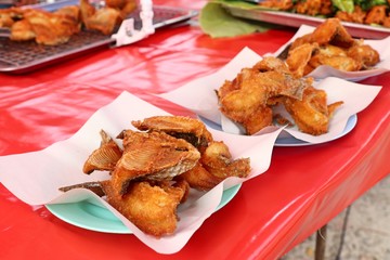 Fried fish at street food