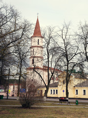 Brest, BELARUS - MARCH 18, 2019: Church and church in Ruzhany