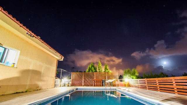 Wide view timelapse with clouds in Cyprus