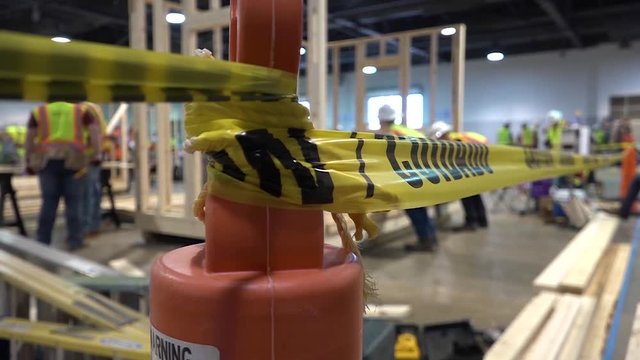 Caution tape signaling danger and construction