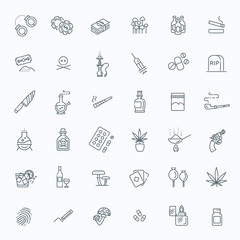 Simple Set of Drugs Related Vector Line Icons