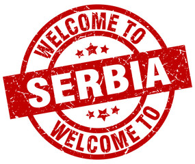 welcome to Serbia red stamp
