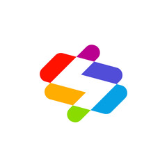 initial S colorful logo design concept