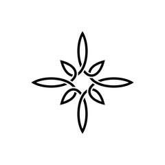 eco leaf line logo design concept