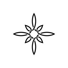 eco leaf line logo design concept