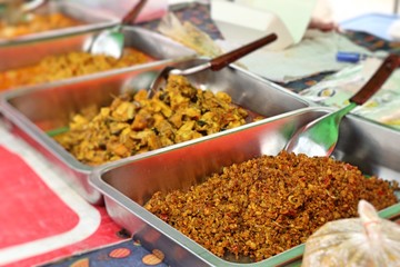 Curry and rice at the market