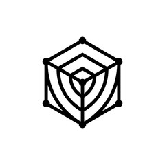 Fototapeta na wymiar box shield protection logo design concept
